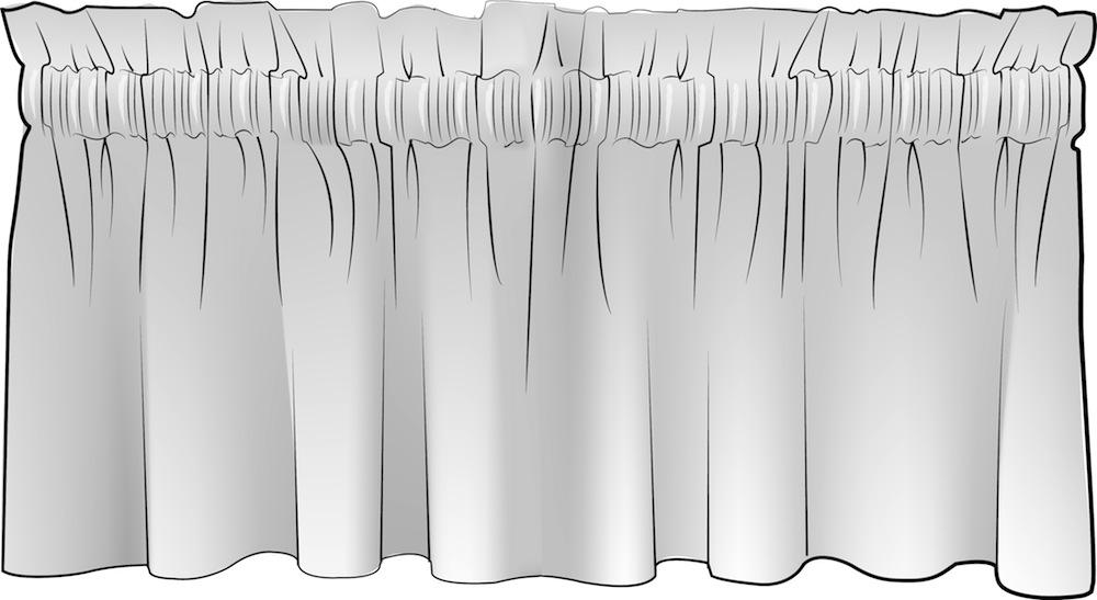 tailored valance in Queen Harbor Blue Medallion Watercolor- Large Scale