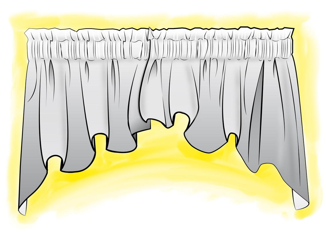 empress swag valance in classic storm gray ticking stripe on white
