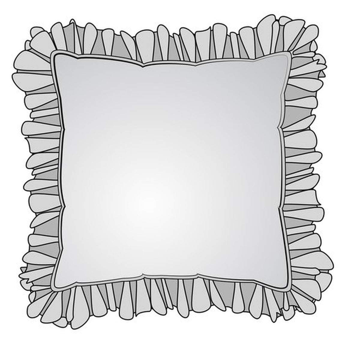 decorative pillows in pastorale #80 grey 0n white french country toile ruffled 16" x 16"