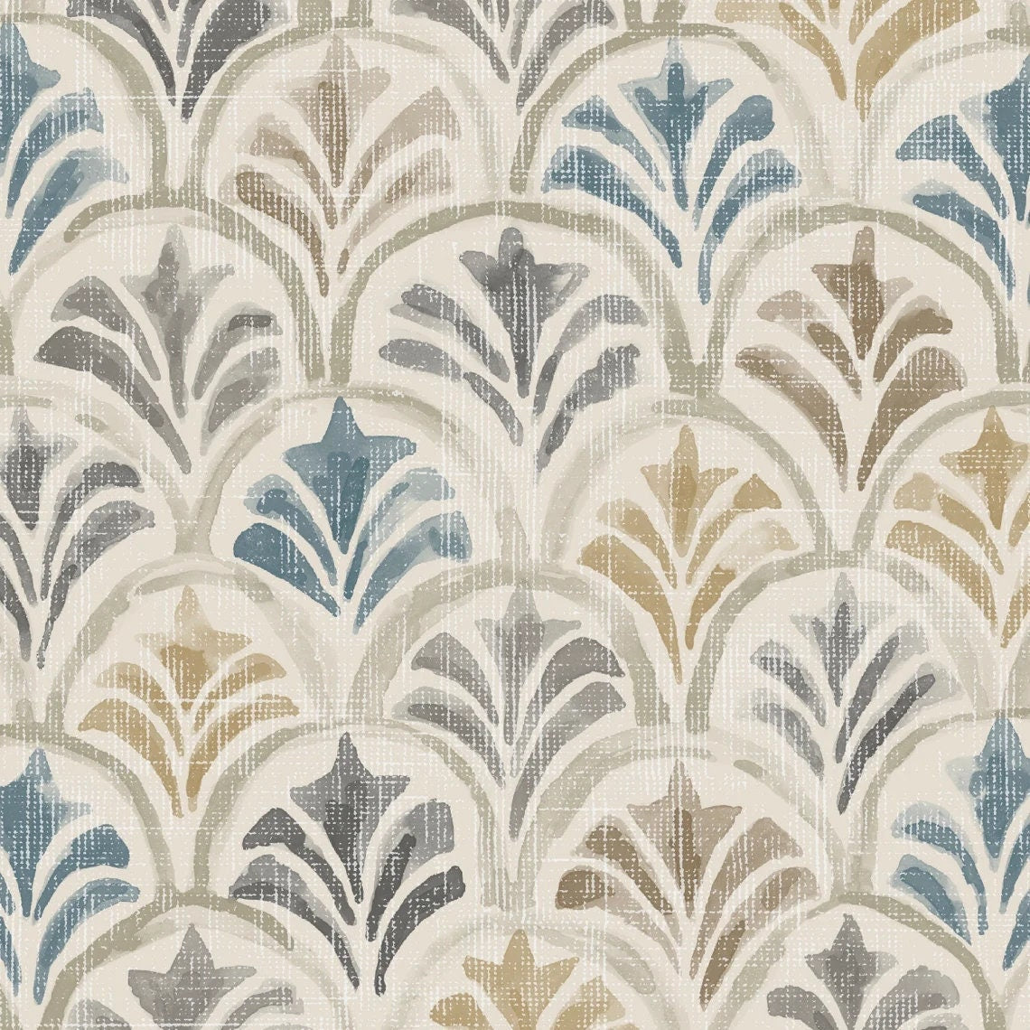 Countess Scallop Watercolor Fabric
