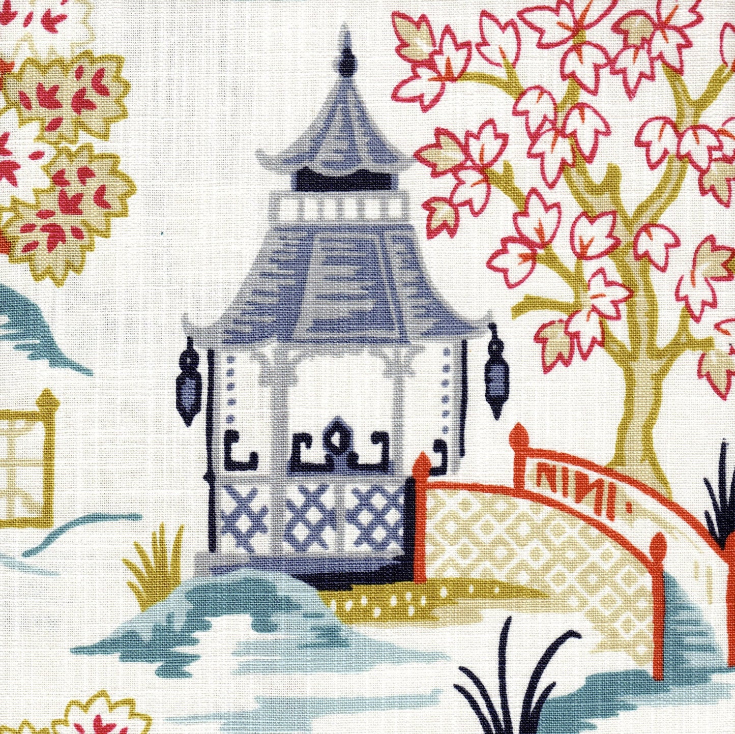 Shoji Oriental Toile, Multicolor Chinoiserie