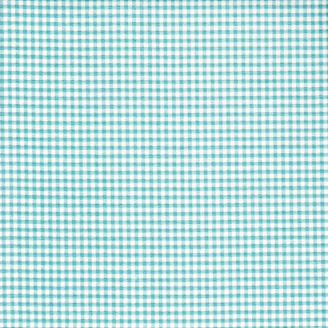 Fabric Cut Yardage in Madrid Aqua Blue Gingham Check on Cream