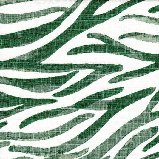 Fabric Cut Yardage in Babur Fairway Green Watercolor Wavy Stripe
