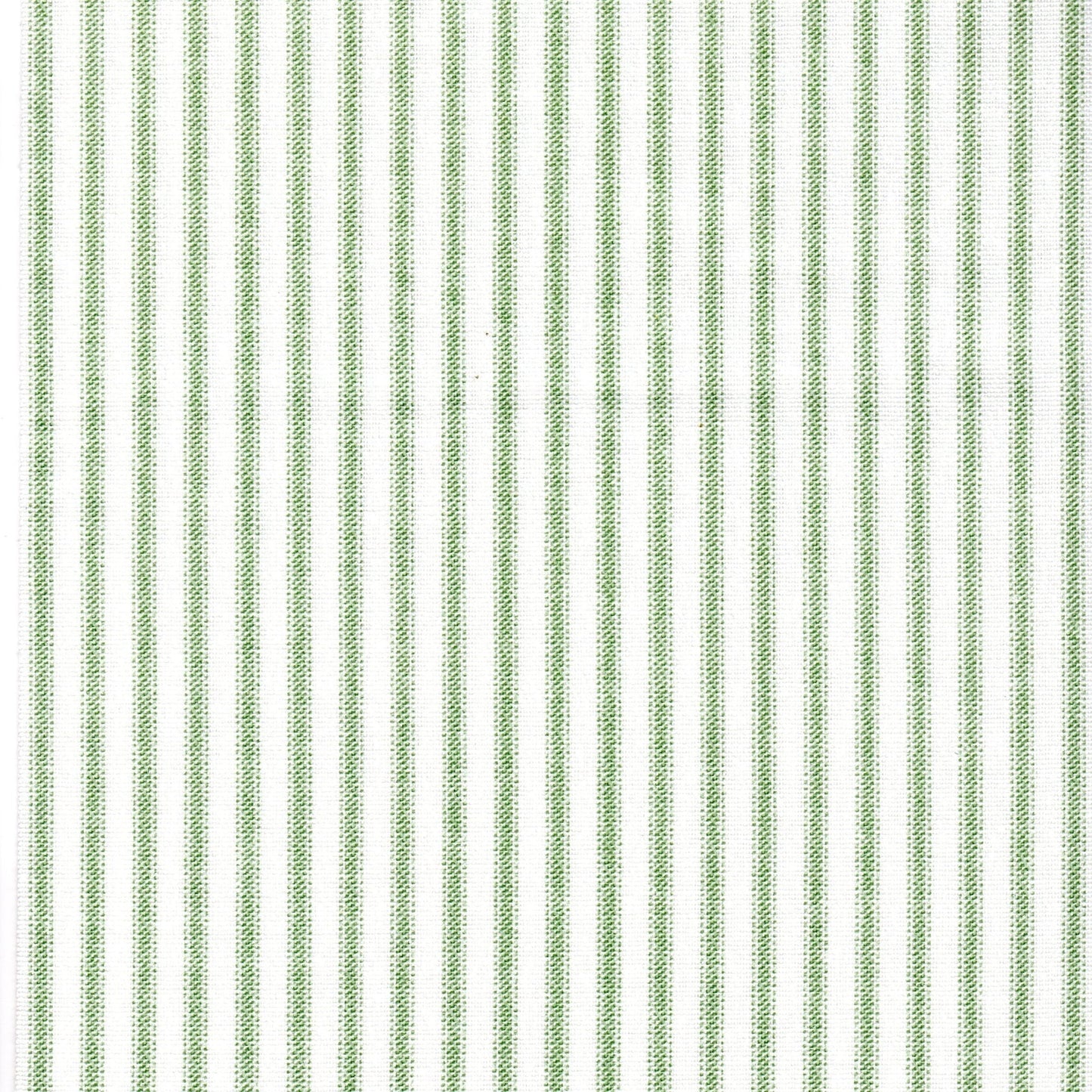 Gathered Bedskirt in Classic Sage Green Ticking Stripe on White