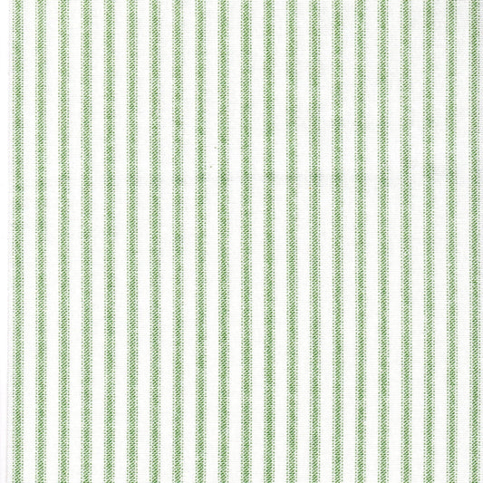 Gathered Bedskirt in Classic Sage Green Ticking Stripe on White