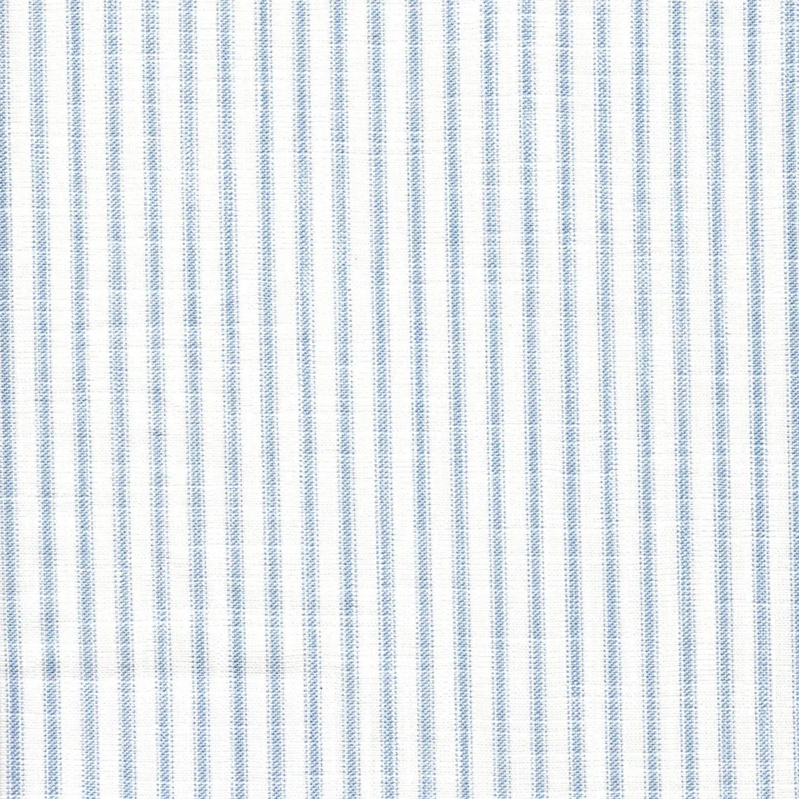 Gathered Bedskirt in Classic Mist Blue Ticking Stripe on White