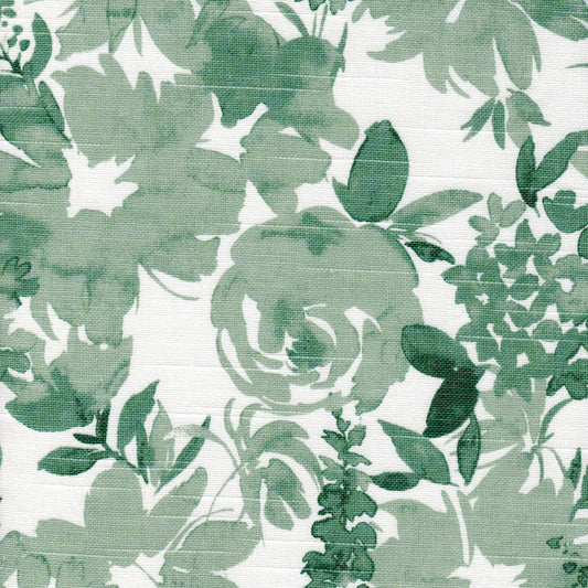 Fabric Cut Yardage in Zinnia Spruce Green Floral