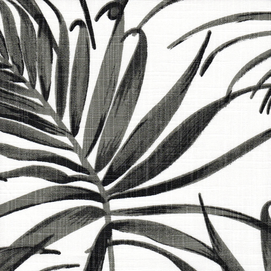 Gathered Bedskirt in Karoo Raven Black Watercolor Tropical Foliage
