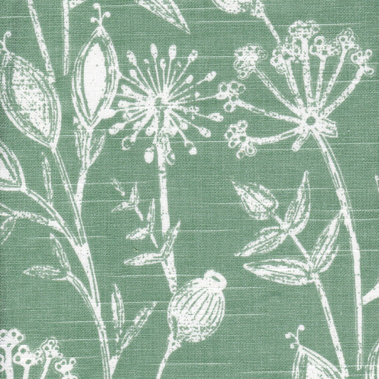 Gathered Bedskirt in Daman Spruce Green Floral