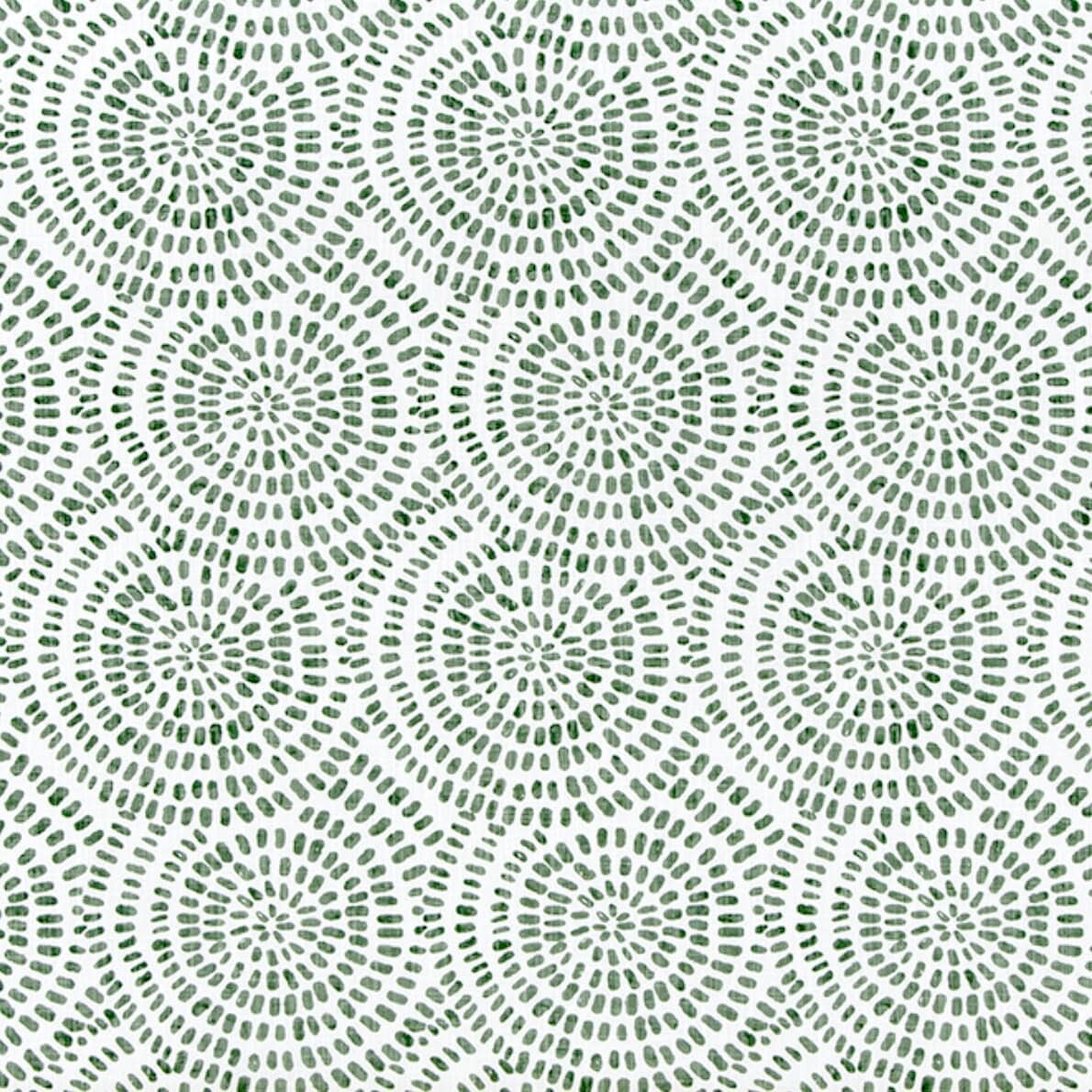 Fabric Cut Yardage in Cecil Fairway Green Watercolor Circular Dot Geometric