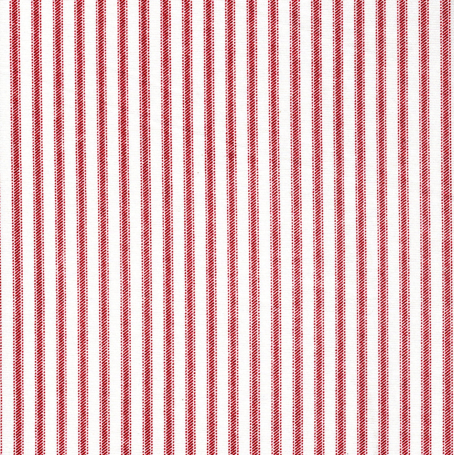 Fabric Cut Yardage in Classic Pompeian Dark Red Ticking Stripe on White