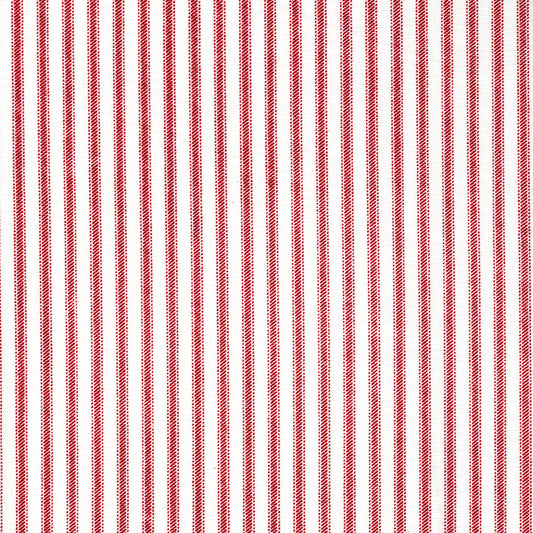 Fabric Cut Yardage in Classic Pompeian Dark Red Ticking Stripe on White