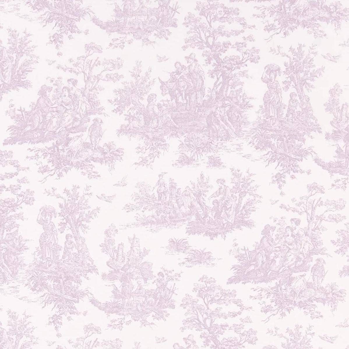 Fabric Cut Yardage in Jamestown Orchid Lavender Colonial Country Toile