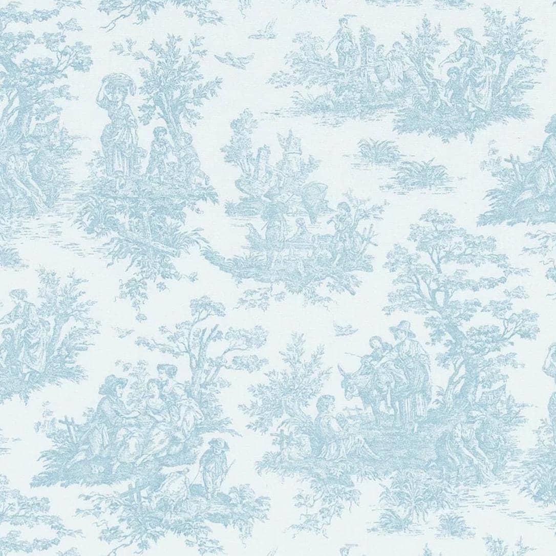 Fabric Cut Yardage in Jamestown Weathered Blue Colonial Country Toile