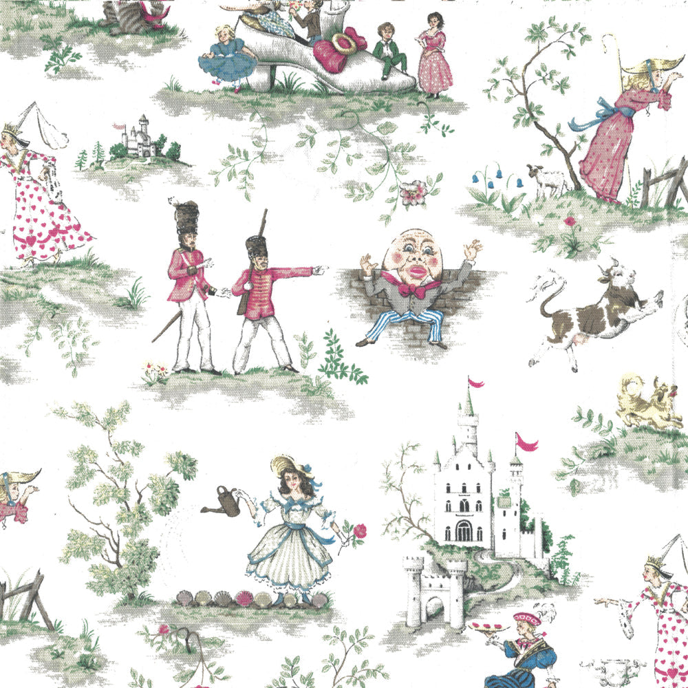 The image is a collage of various whimsical and fantastical scenes, including characters, animals, and architectural elements, all set against a white background.