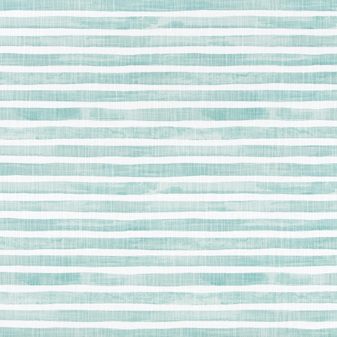Gathered Bedskirt in Nelson Cancun Blue Horizontal Watercolor Stripe