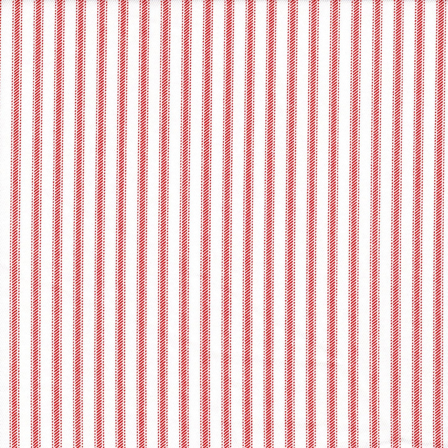 Fabric Cut Yardage in Classic Lipstick Red Ticking Stripe on White