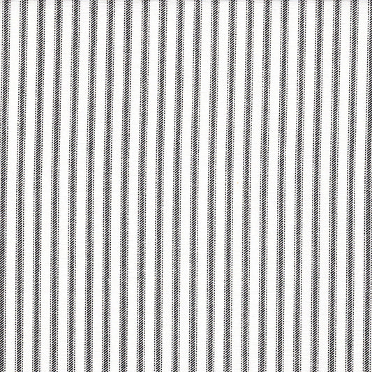 Fabric Cut Yardage in Classic Black Ticking Stripe on White