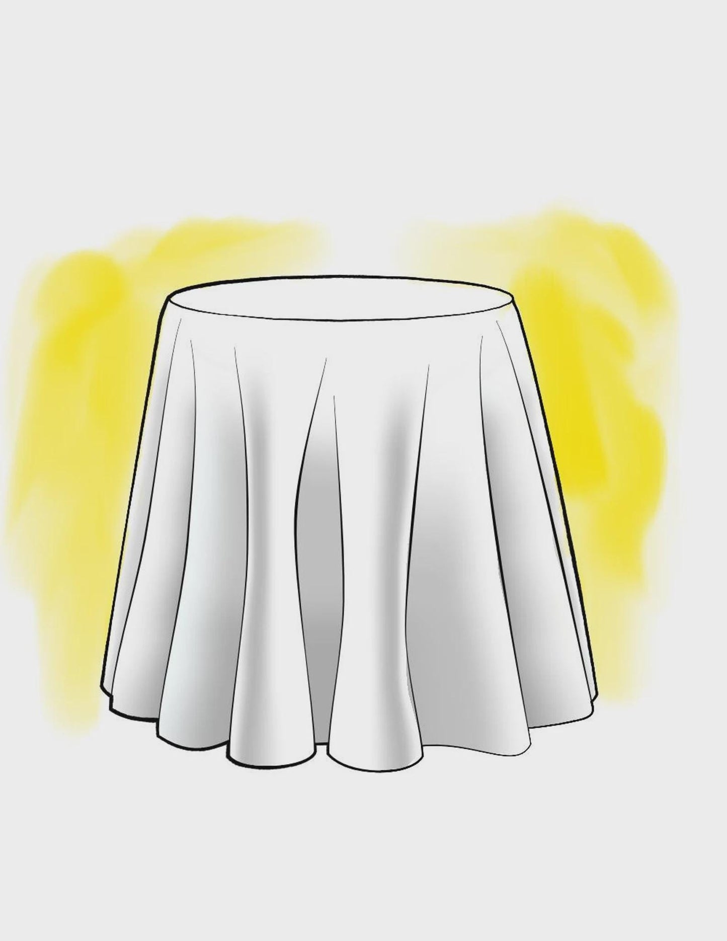Round Tablecloth in Spencer Tendril Green and Pale Blue on Slub Linen Natural