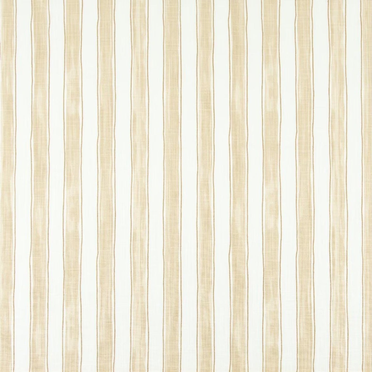 Gathered Bedskirt in Brush Stripes Shoreline Tan Stripe Slub Canvas