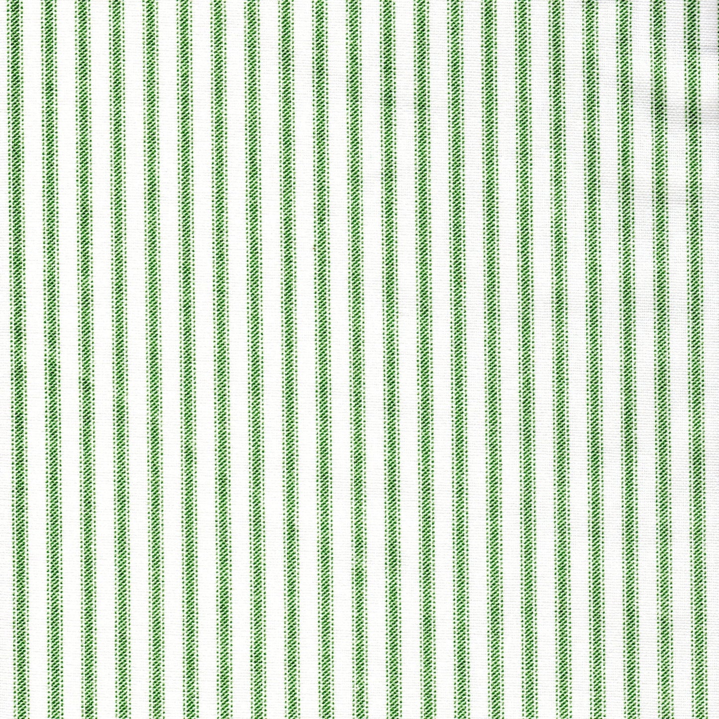 Gathered Bedskirt in Classic Pine Green Ticking Stripe on White