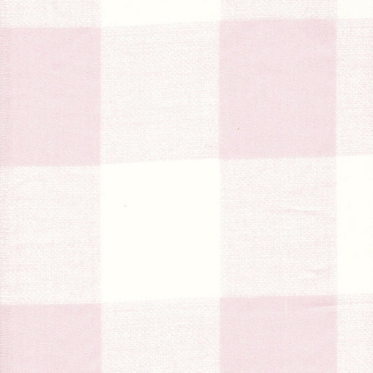 Back Tab Curtain Panels Pair in Anderson Bella Pale Pink Buffalo Check Plaid