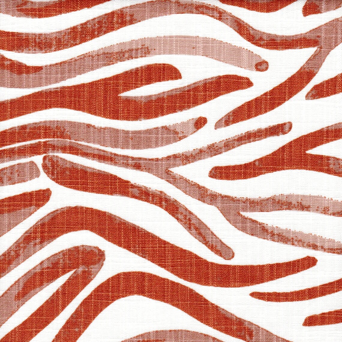 Back Tab Curtain Panels Pairs in Babur Potters Wheel Terracotta Brown Watercolor Wavy Stripe