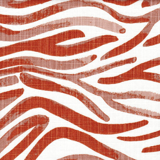 Back Tab Curtain Panels Pairs in Babur Potters Wheel Terracotta Brown Watercolor Wavy Stripe