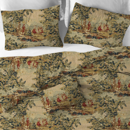 Duvet Cover in Bosporus Antique Red Toile