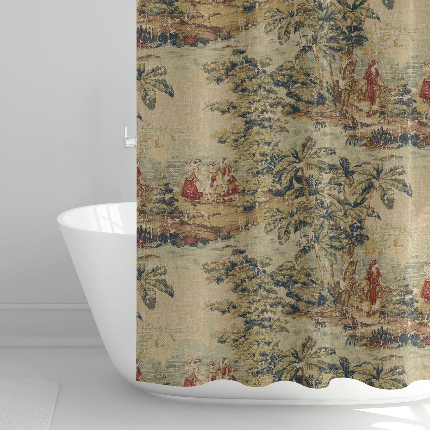 Stall (Narrow) Shower Curtain in Bosporus Antique Red Toile