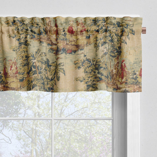 Tailored Valance in Bosporus Antique Red Toile