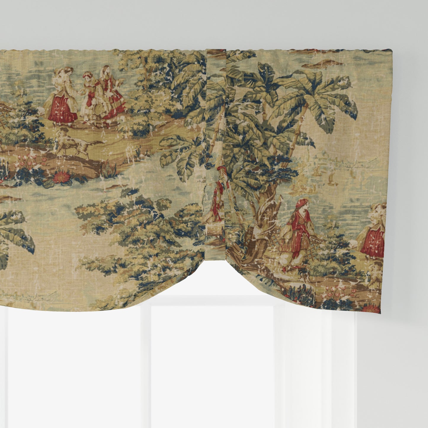 Tie-Up Valance in Bosporus Antique Red Toile