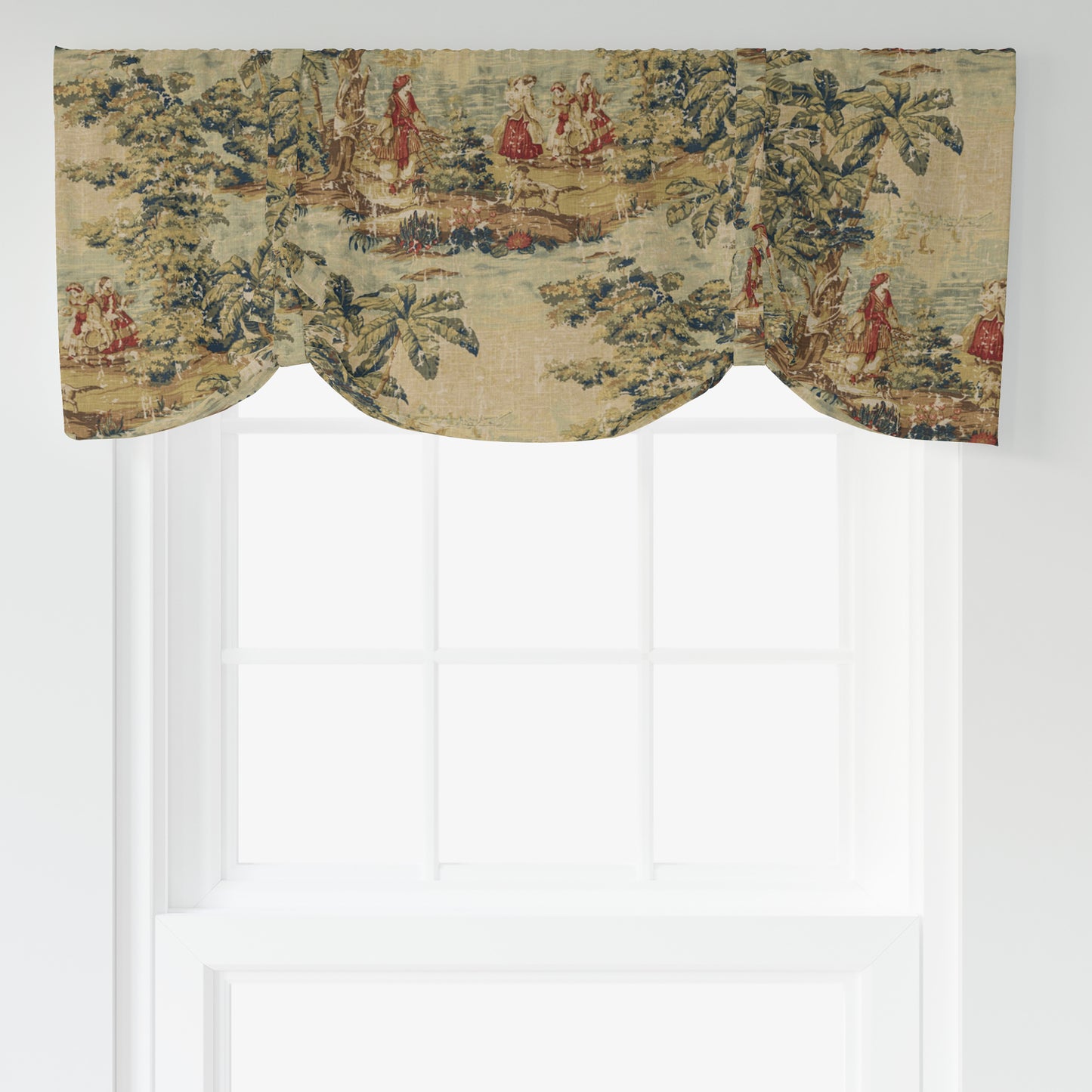 Tie-Up Valance in Bosporus Antique Red Toile