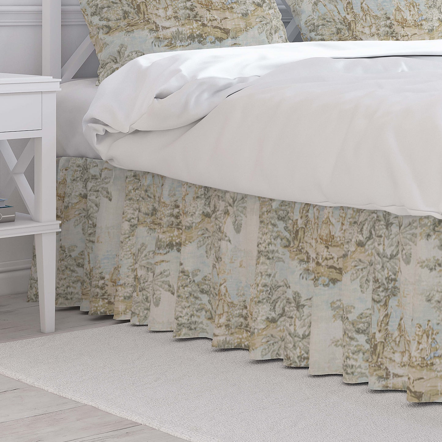 Gathered Bedskirt in Bosporus Flax Toile