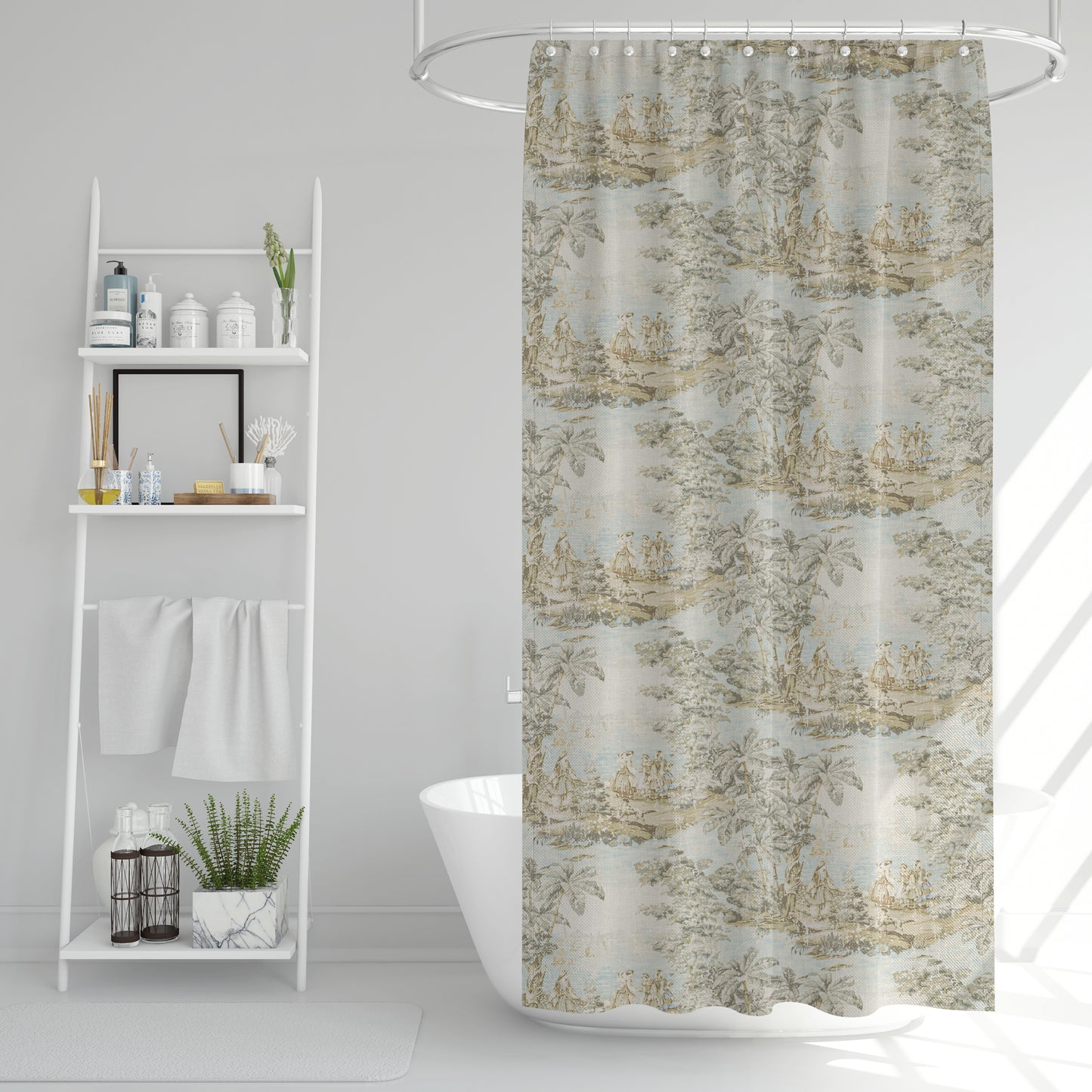 Shower Curtain in Bosporus Flax Toile