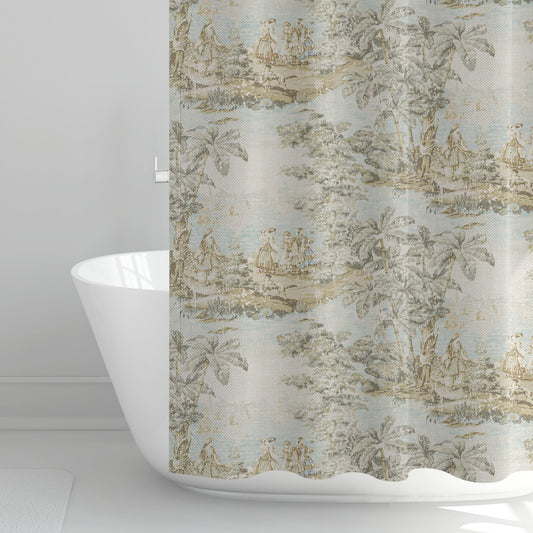 Stall (Narrow) Shower Curtain in Bosporus Flax Toile