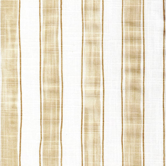 Bed Runner in Brush Stripes Shoreline Tan Stripe Slub Canvas