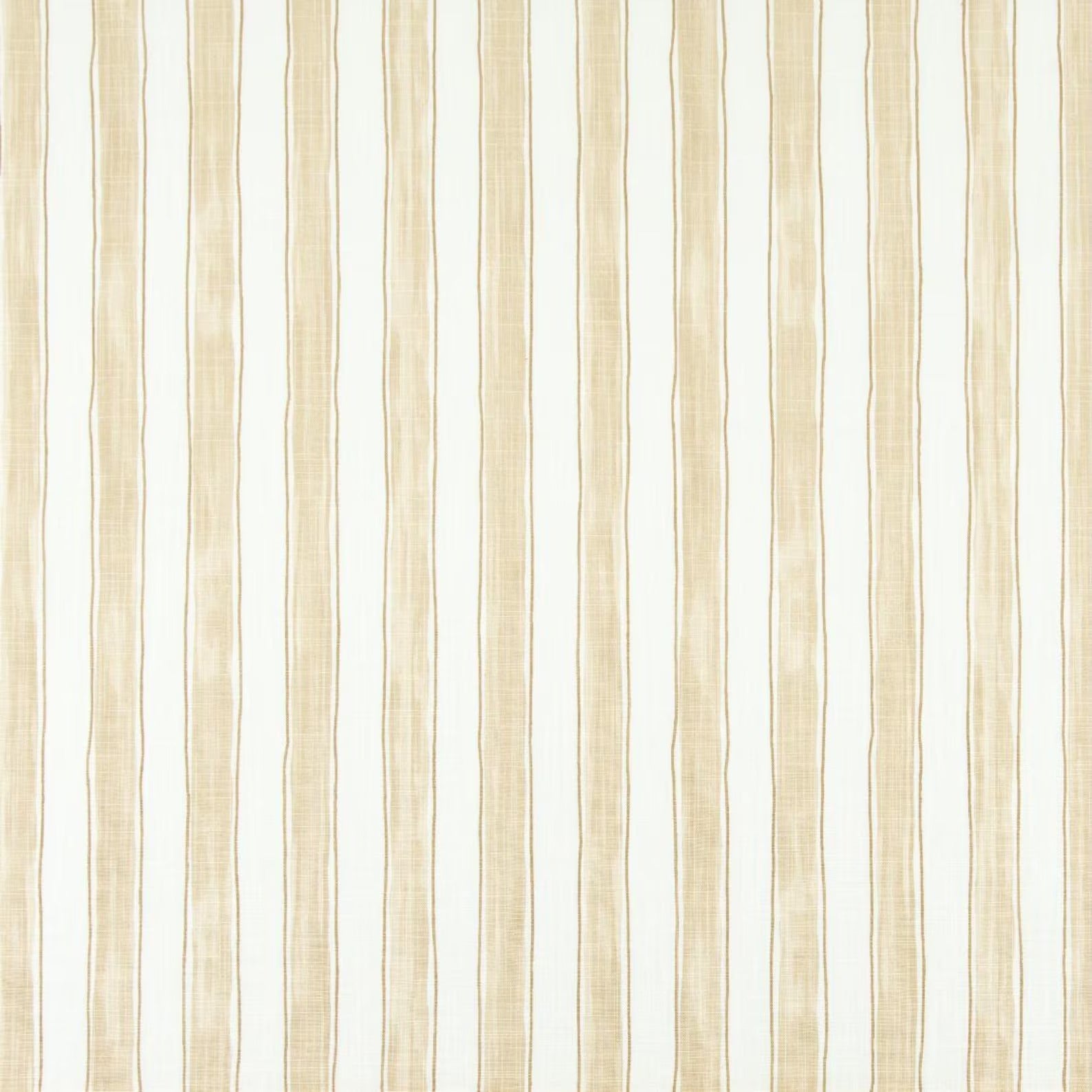 Tailored Valance in Brush Stripes Shoreline Tan Stripe Slub Canvas