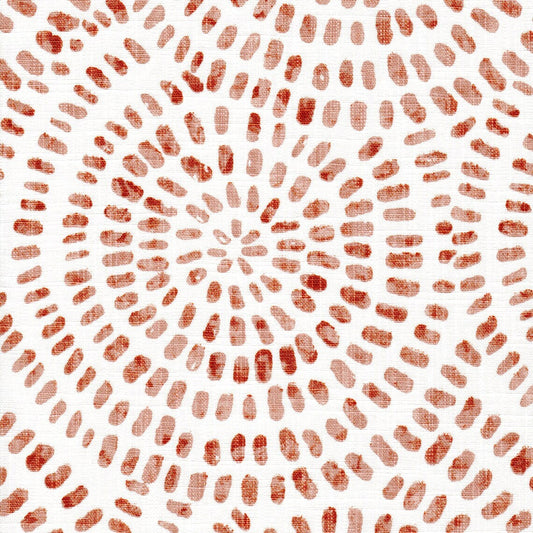 Back Tab Curtain Panels Pairs in Cecil Potters Wheel Terracotta Brown Watercolor Circular Dot Geometric