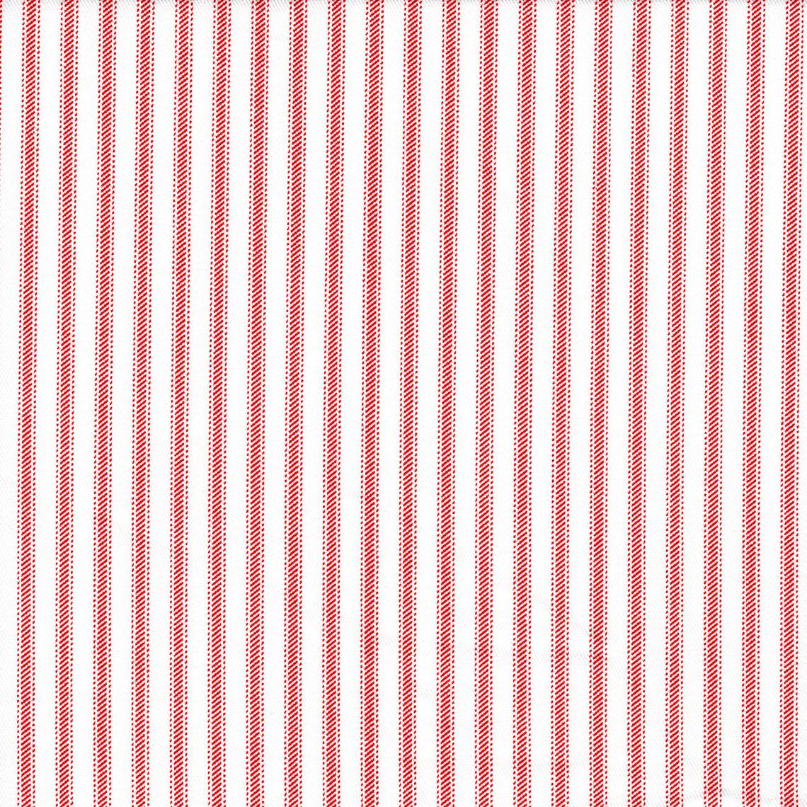 Back Tab Curtain Panels Pair in Classic Lipstick Red Ticking Stripe on White