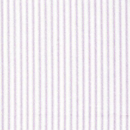 Tailored Bedskirt in Classic Orchid Lavender Ticking Stripe on White