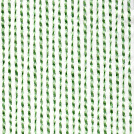 Back Tab Curtain Panels Pairs in Classic Pine Green Ticking Stripe on White