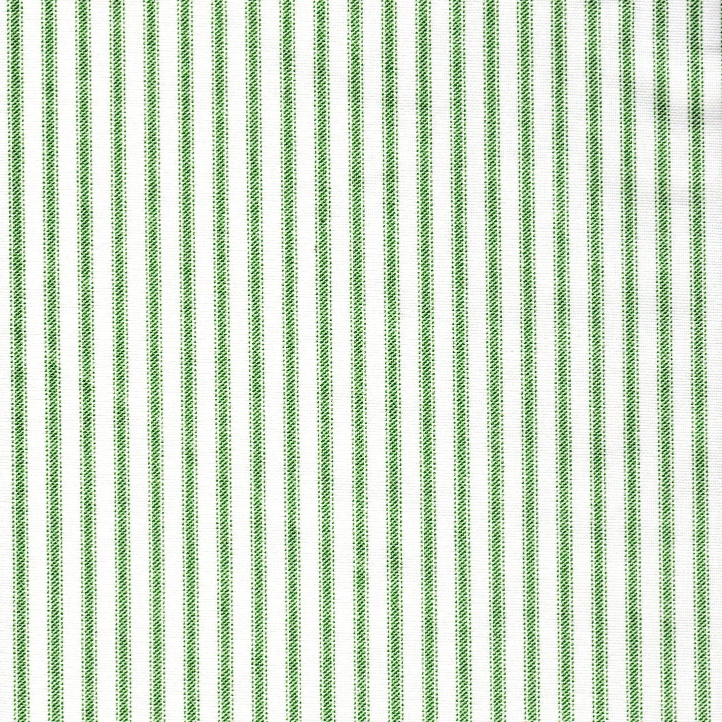 Gathered Bedskirt in Classic Pine Green Ticking Stripe on White
