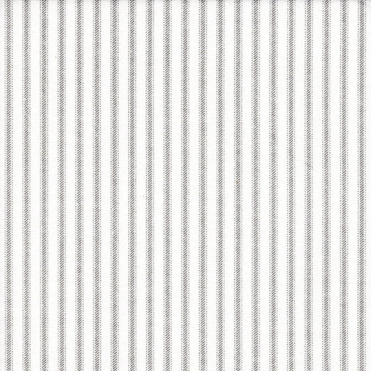 Back Tab Curtain Panels Pair in Classic Storm Gray Ticking Stripe on White