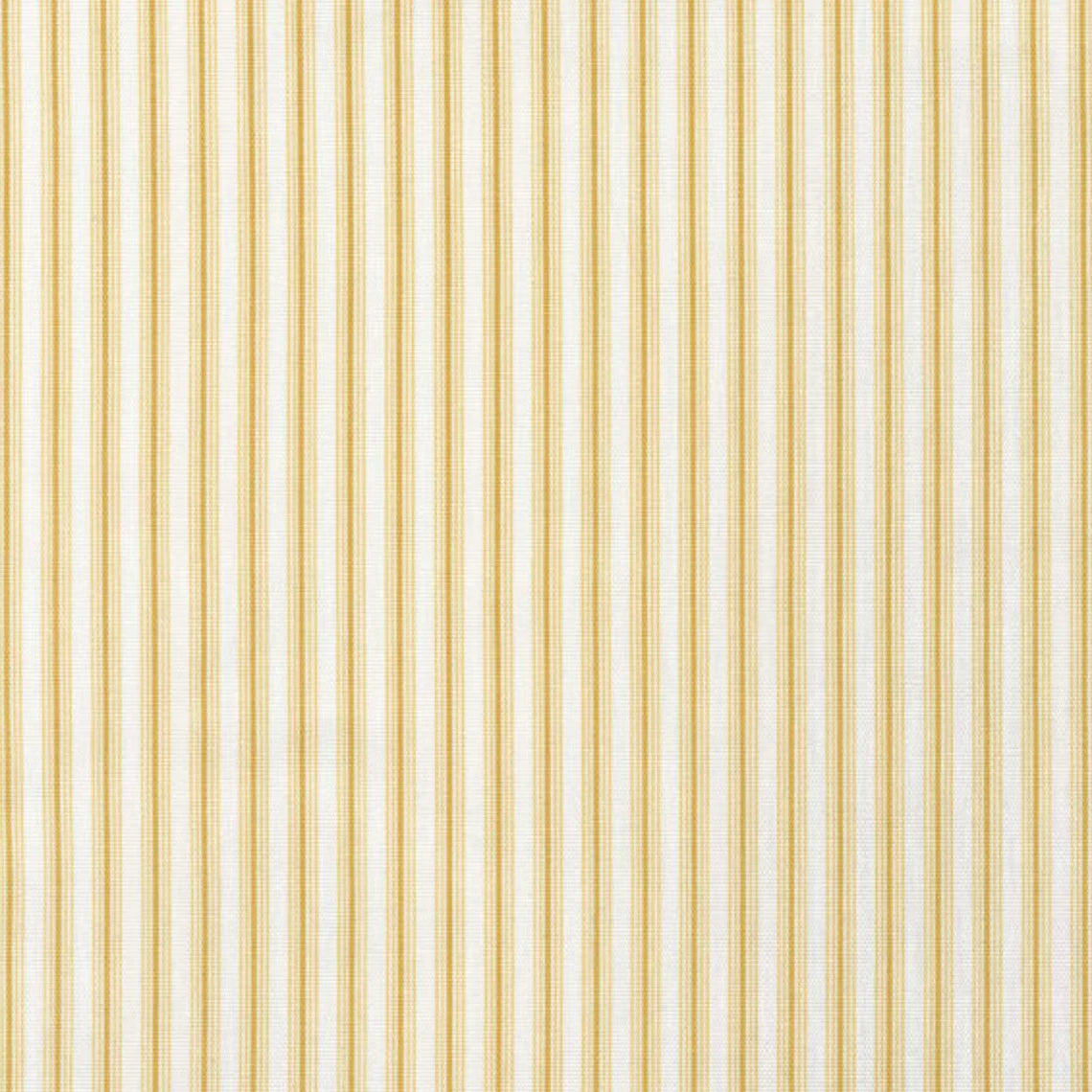 Back Tab Curtain Panels Pair in Cottage Barley Yellow Gold Stripe