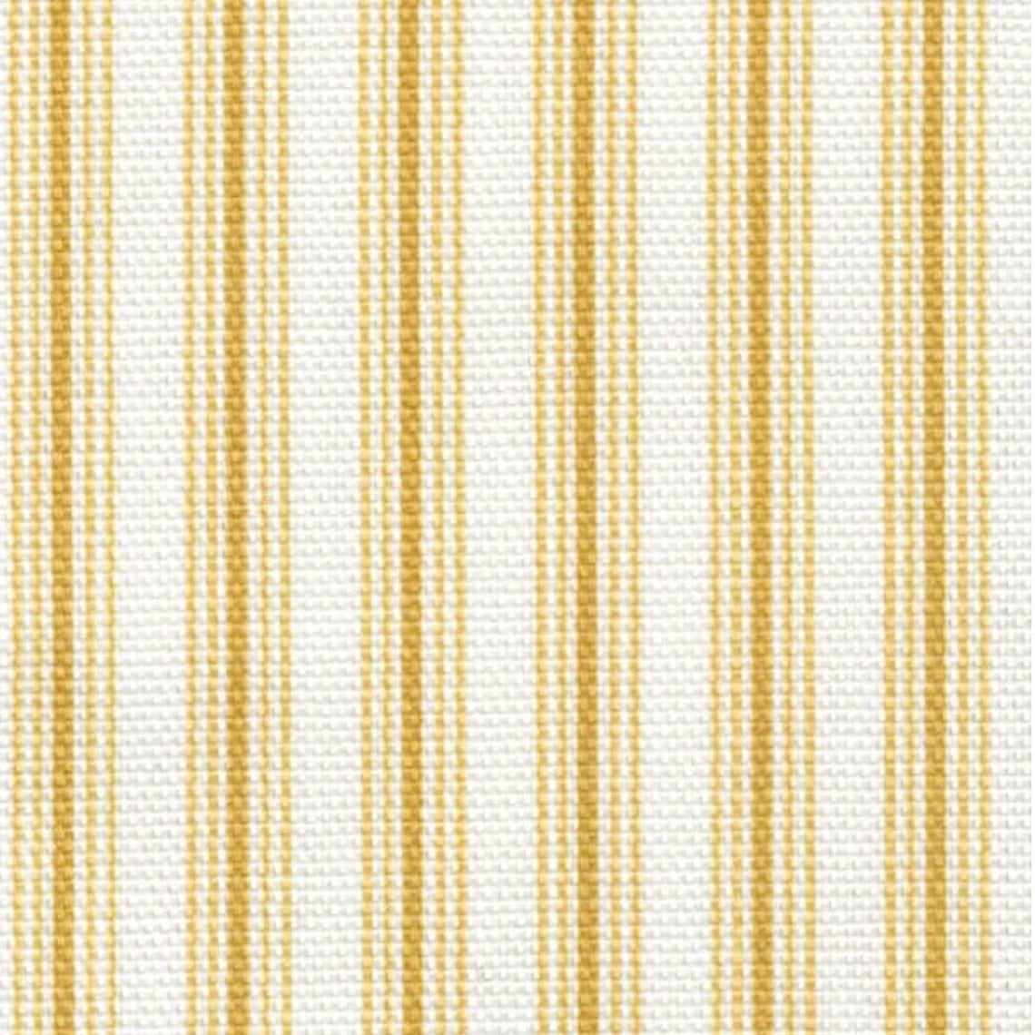 Back Tab Curtain Panels Pair in Cottage Barley Yellow Gold Stripe