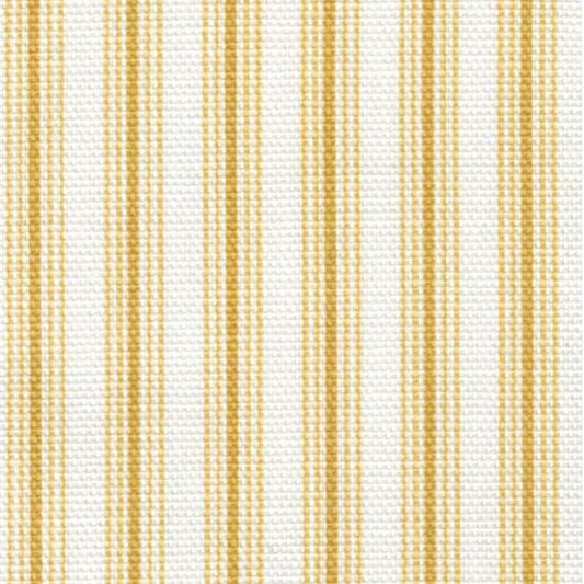 Back Tab Curtain Panels Pair in Cottage Barley Yellow Gold Stripe