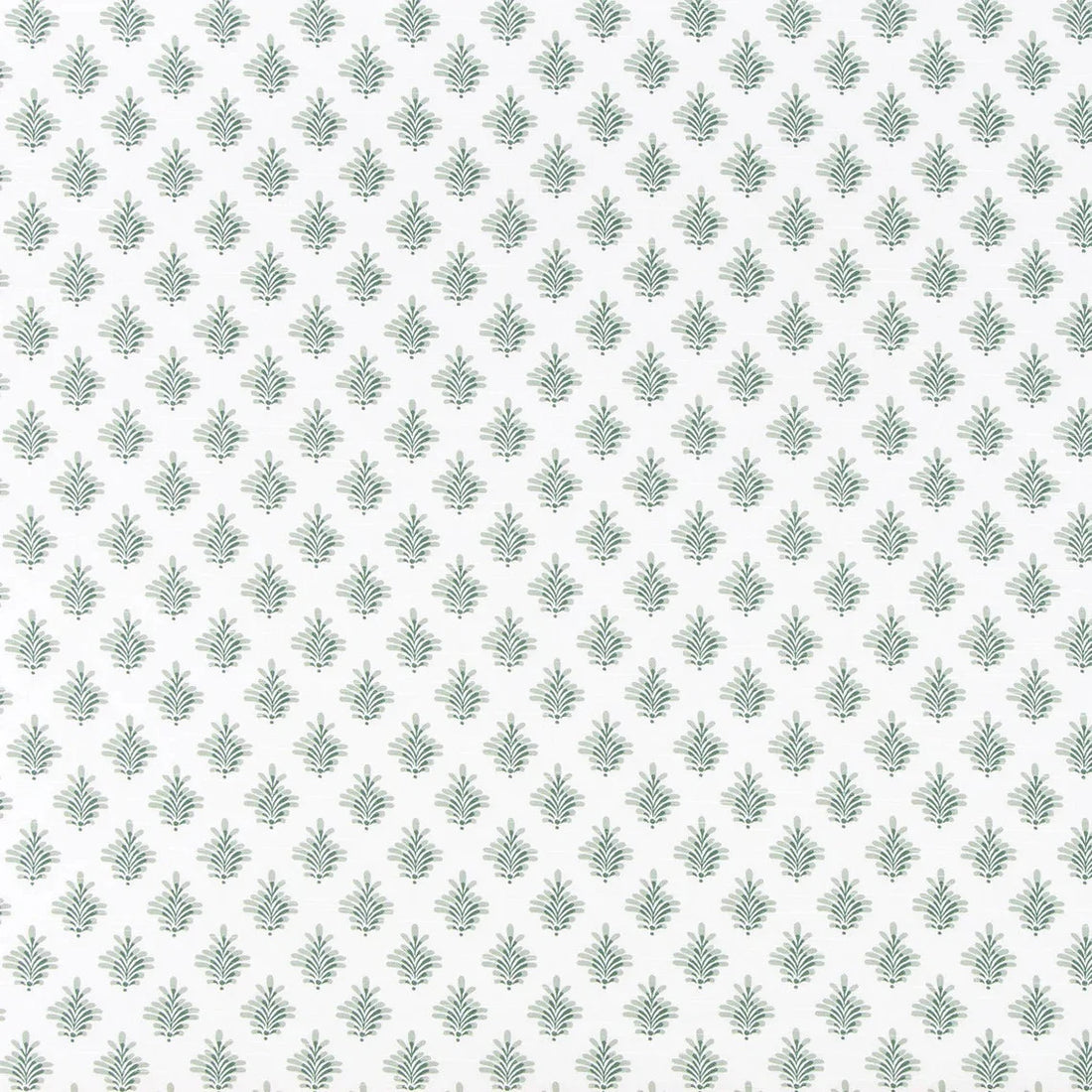 Back Tab Curtain Panels Pair in Dyann Spruce Green Floral - Small Scale