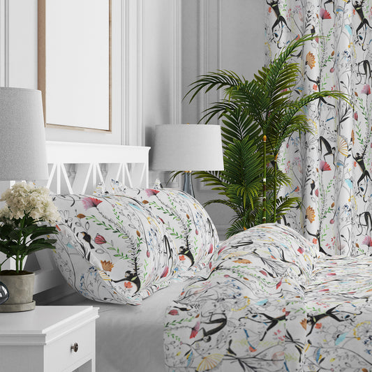 Pillow Sham in Entangled, a Monkey & Bird Watercolor Floral Jungle