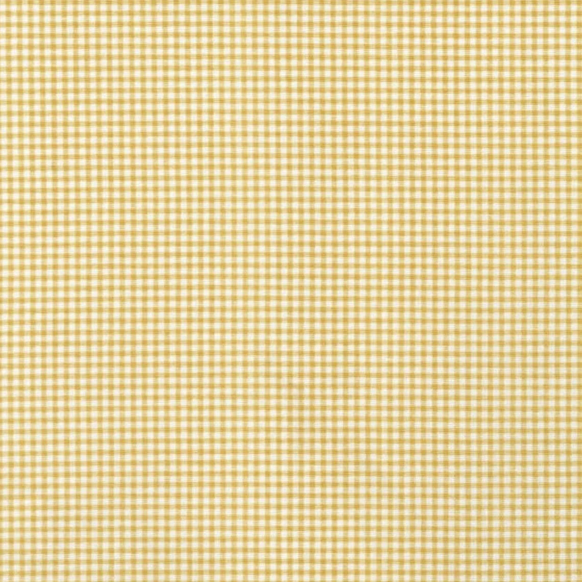 Back Tab Curtain Panels Pair in Madrid Barley Yellow Gold Gingham Check